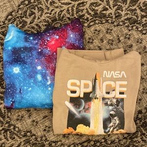 kids size 14, large/extra large space hoodies. Set of two